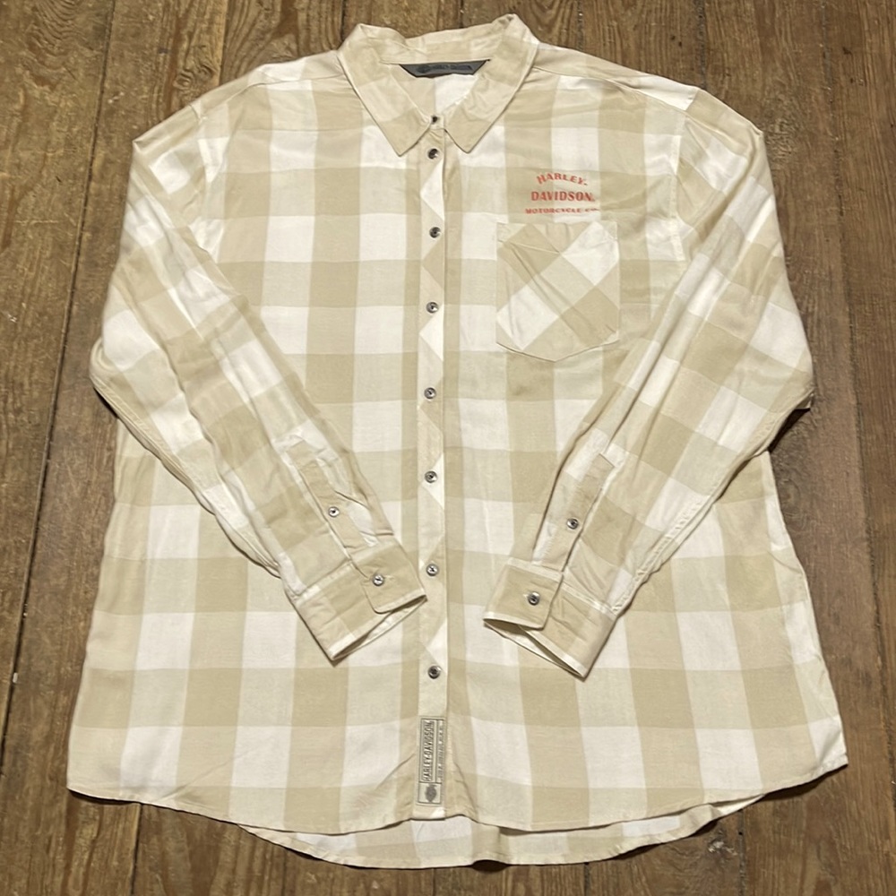 Harley Davidson Women's Long Sleeve Button Up Shirt 2XL
